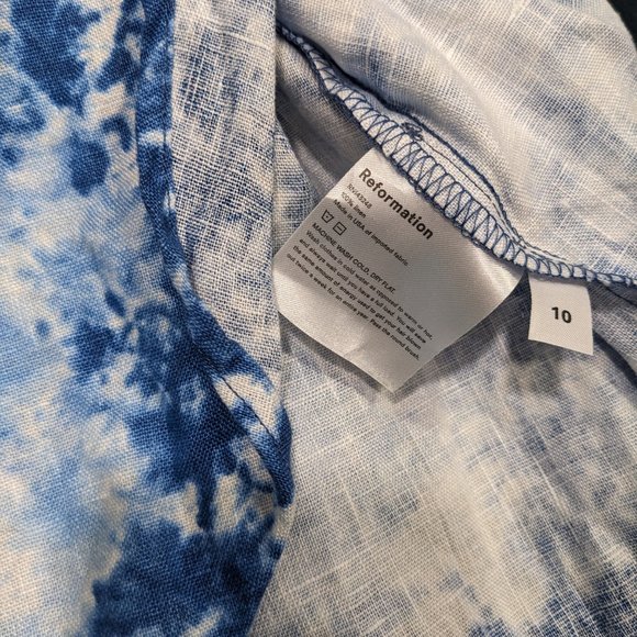 Reformation Marseilles Linen Shibori Dye Dress - Picture 8 of 11